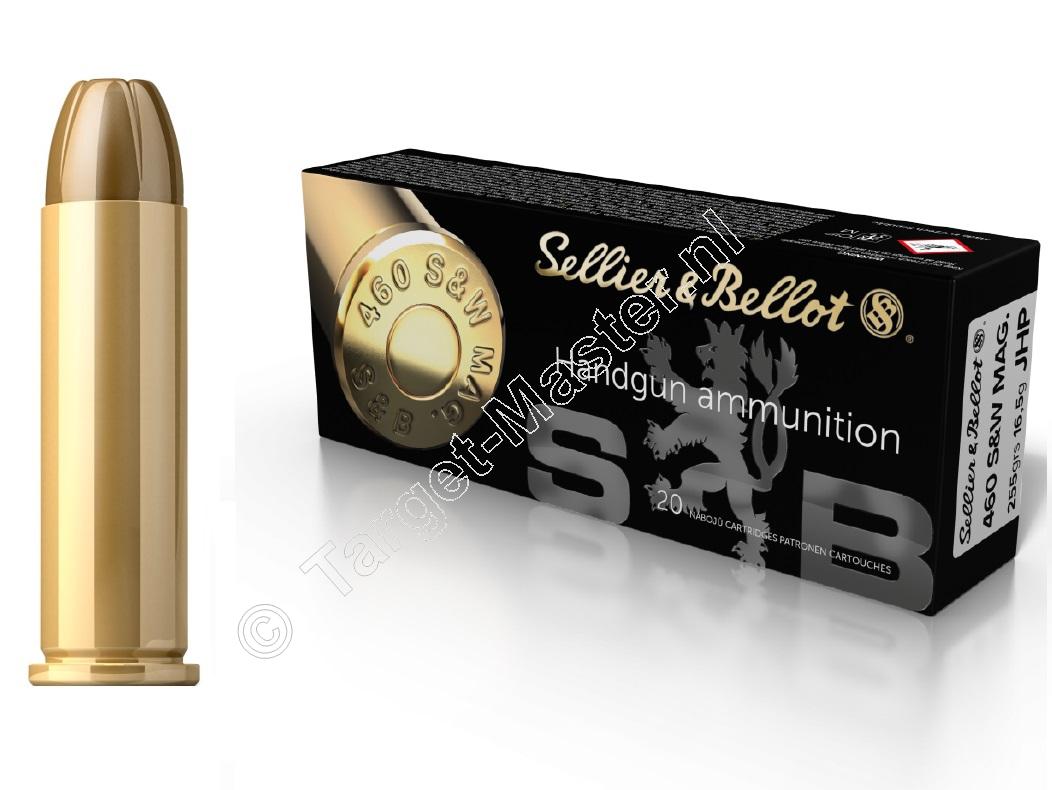 Sellier & Bellot JHP Munitie .460 S&W Magnum 255 grain Jacketed Hollow Point verpakking 50